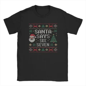 Amazing 67 Christmas Six Seven T-Shirt Men Round Collar Pure Cotton T Shirts Short Sleeve Tee Shirt Graphic Clothing